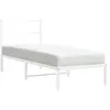 vidaXL Cadre de lit métal avec tête de lit blanc 75x190 cm