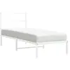 vidaXL Cadre de lit métal avec tête de lit blanc 120x190 cm