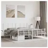 vidaXL Cadre de lit métal avec tête de lit/pied de lit blanc 183x213cm