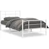 vidaXL Cadre de lit métal avec tête de lit/pied de lit blanc 107x203cm