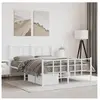 vidaXL Cadre de lit métal avec tête de lit/pied de lit blanc 140x190cm
