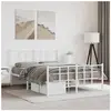 vidaXL Cadre de lit métal avec tête de lit/pied de lit blanc 140x200cm