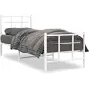 vidaXL Cadre de lit métal avec tête de lit/pied de lit blanc 75x190 cm