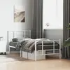 vidaXL Cadre de lit métal avec tête de lit/pied de lit blanc 90x190 cm