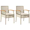 vidaXL Chaises de jardin coussins lot de 2 beige résine tressée acacia