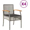 vidaXL Chaises de jardin coussins lot de 4 gris résine tressée acacia
