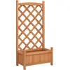 vidaXL Jardinière avec treillis marron bois massif de sapin