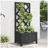 vidaXL Jardinière avec treillis noir bois massif de sapin