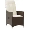 vidaXL Chaise inclinable de jardin avec coussins marron résine tressée