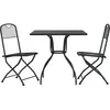 vidaXL Ensemble à manger de jardin 3 pcs anthracite métal maille