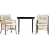 vidaXL Ensemble de bistro 3 pcs avec coussins beige résine tressée