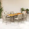vidaXL Ensemble à manger de jardin et coussins 7 pcs beige poly rotin