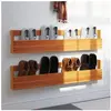 vidaXL Étagères à chaussures murales 2 pcs cire marron 110x8,5x23,5 cm