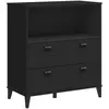 Vidaxl - Bibliothèque viken noir 80x40x90 cm bois massif de pin Noir