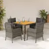 vidaXL Ensemble à manger de jardin 5 pcs coussins gris résine tressée