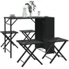 vidaXL Ensemble à manger de jardin 5 pcs pliable noir résine tressée