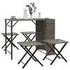 vidaXL Ensemble à manger de jardin 5 pcs pliable gris résine tressée