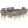 vidaXL Ensemble à manger de jardin et coussins 9 pcs mélange beige
