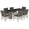 vidaXL Ensemble à manger de jardin et coussins 7 pcs gris clair rotin