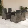 vidaXL Ensemble à manger de jardin 5 pcs coussins gris résine tressée