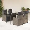 vidaXL Ensemble à manger de jardin 5 pcs avec coussins Gris