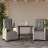 vidaXL Ensemble à manger de jardin et coussins 3 pcs mélange beige