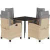 vidaXL Ensemble à manger de jardin coussins 5 pcs mélange beige rotin
