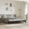vidaXL Cadre de lit métal avec tête de lit noir 183x213 cm