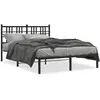vidaXL Cadre de lit métal avec tête de lit noir 140x190 cm