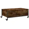 vidaXL Table basse avec roulettes chêne fumé bois d'ingénierie