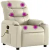 vidaXL Fauteuil inclinable de massage Crème Similicuir