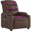vidaXL Fauteuil de massage inclinable Marron Similicuir