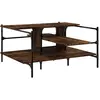 vidaXL Table basse chêne fumé 100x100x48,5 cm bois d'ingénierie