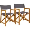 vidaXL Chaises pliables de jardin lot de 2 gris foncé tissu