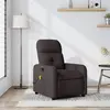 vidaXL Fauteuil de massage inclinable Marron foncé Tissu