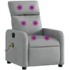 vidaXL Fauteuil de massage inclinable Gris clair Tissu