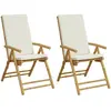 vidaXL Chaises inclinables de jardin pliantes lot de 2 coussins bambou