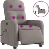 vidaXL Fauteuil de massage inclinable Taupe Tissu