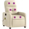 vidaXL Fauteuil de massage inclinable Crème Tissu