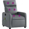 vidaXL Fauteuil de massage inclinable Gris Similicuir