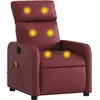 vidaXL Fauteuil de massage inclinable Rouge bordeaux Similicuir