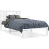 vidaXL Cadre de lit métal avec tête de lit blanc 193x203 cm