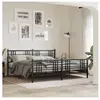 vidaXL Cadre de lit métal avec tête de lit/pied de lit noir 183x213 cm