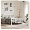 vidaXL Cadre de lit métal avec tête de lit/pied de lit blanc 137x190cm