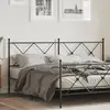 vidaXL Tête de lit métal noir 180 cm