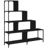 vidaXL Bibliothèque à 4 niveaux noir 139x33,5x149 cm bois d'ingénierie