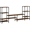 vidaXL Meuble TV chêne fumé 206,5x28,5x95 cm bois d'ingénierie