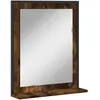 vidaXL Miroir de salle de bain et étagère chêne fumé bois d’ingénierie
