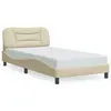 vidaXL Cadre de lit avec tête de lit Crème 100x200 cm Tissu