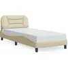 vidaXL Vidaxl Cadre De Lit Avec Tête De Lit Crème 90x190 Cm Tissu